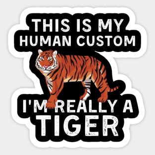 Funny Tiger Design For Kids Boys Girls Tiger Love Halloween Sticker